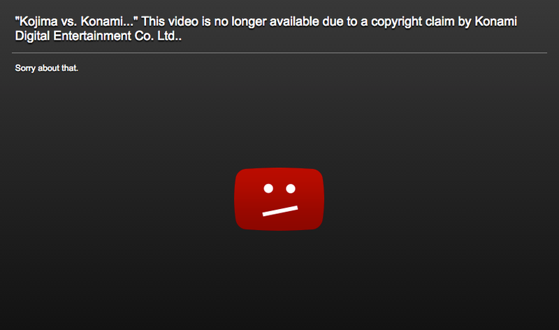 Illustration for article titled Konami Gets YouTube To Take Down Critical Video